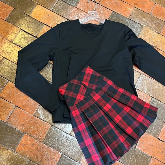 Chouyatou plaid mini skirt size Large - Picture 2 of 8